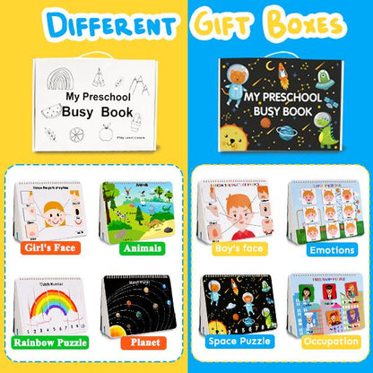 Montessori Interactive Learning Busy Book for Toddlers and Preschoolers